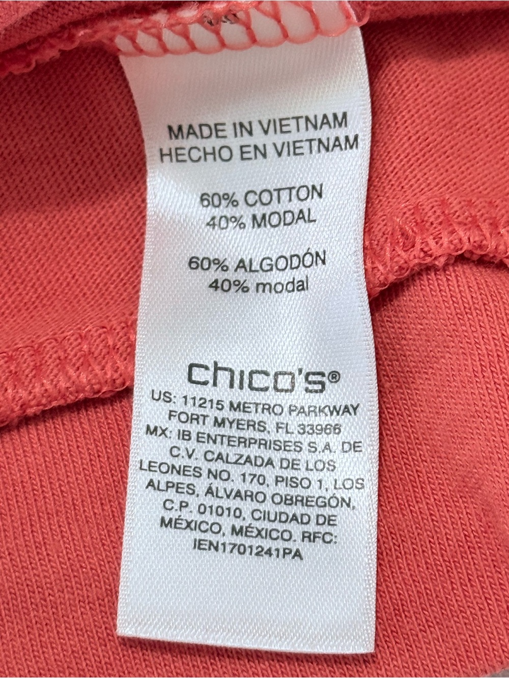 Chico's Terracotta Rust Ruffle Layered Sleeve Tee Top Cotton Modal Size 2 L - Picture 9 of 13